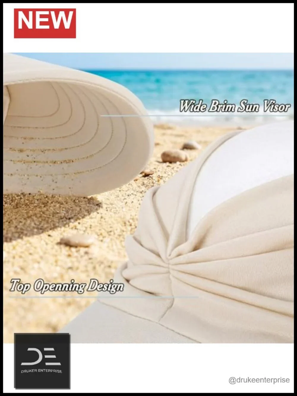 3 Pack Sun Visor Hats UPF50+ Polyester Large Brim Ponytail Golf Hat